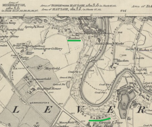 Map of Part of Great Lever showing Raikes