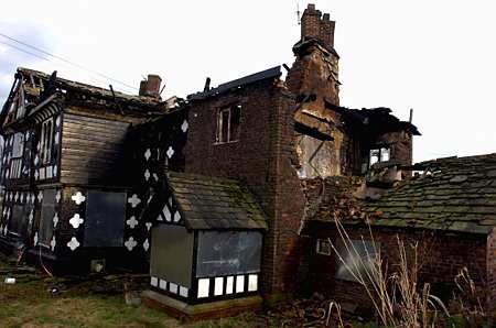 Tonge Hall, pictured after being severely damaged by fire.